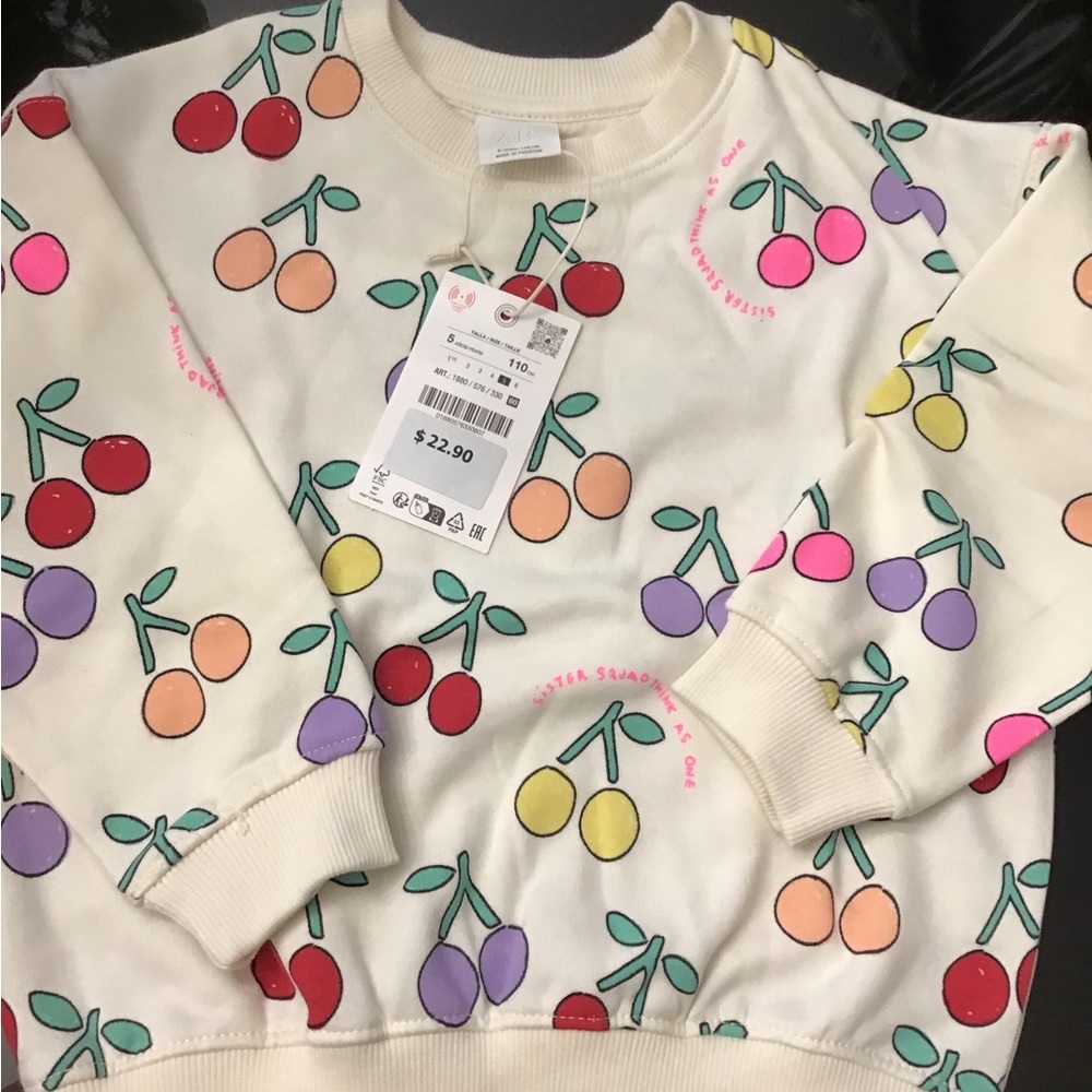 Zara Colorful Cherry Print Sweatshirt